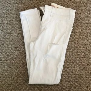 White High Rise Ripped Jeans
